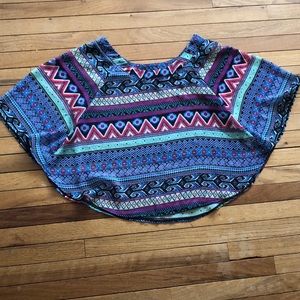 About A Girl Lightweight Small Patterned Poncho